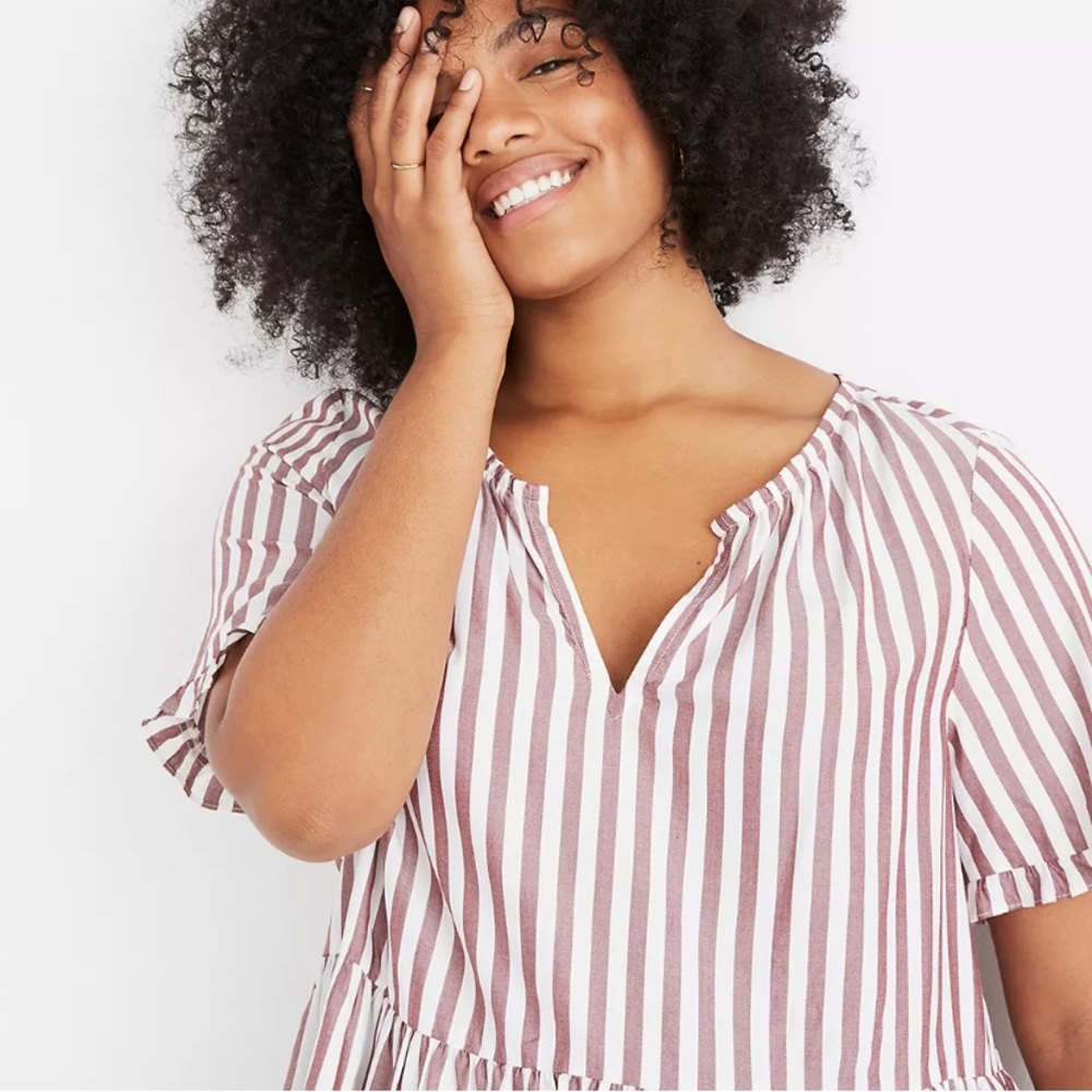 Madewell striped peplum top